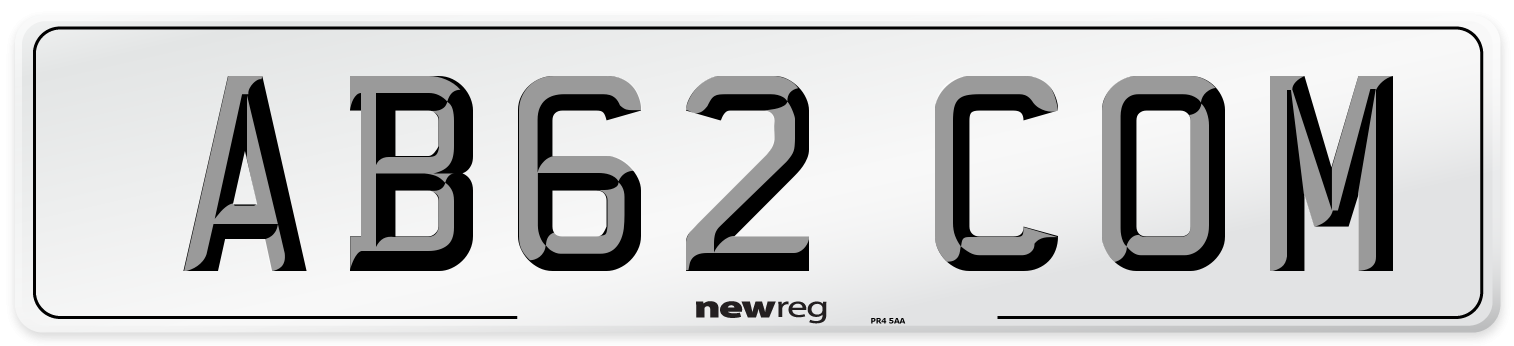 AB62 COM Number Plate from New Reg